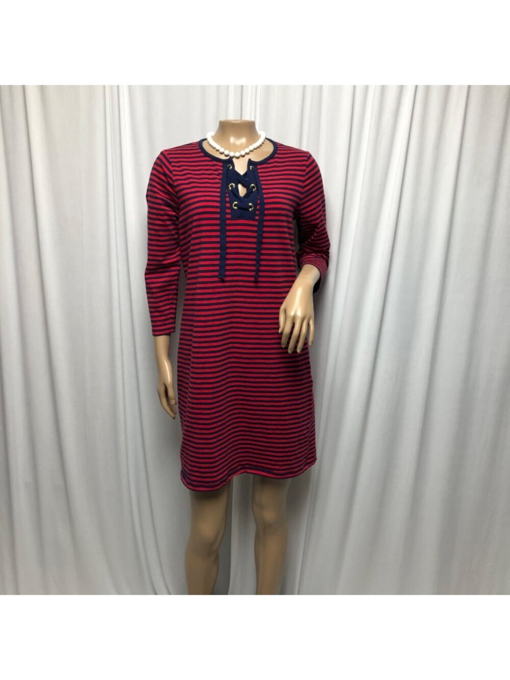 Michael Kors Dress Womens Size Small Red Blue Stripe Short Nautical Casual Comfy